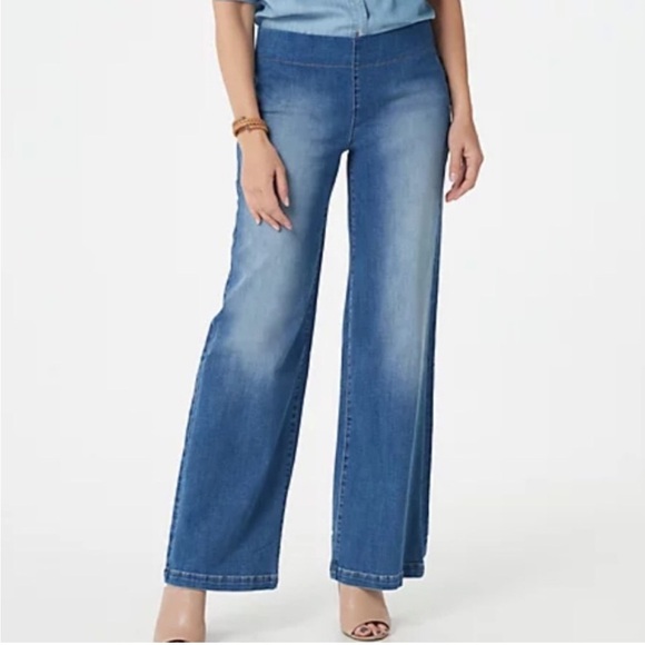 NYDJ Pull-On Wide Leg Pants Clean Maele - Picture 1 of 11